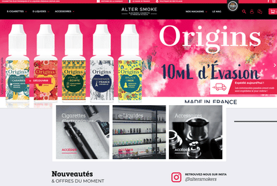 Alter Smoke - Création de site internet