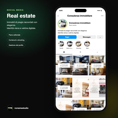 Consulenza immobiliare: strategia social e identità visiva - Digital Strategy