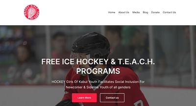 Hockey Girls of Kabul Non-Profit Website Design - Creación de Sitios Web