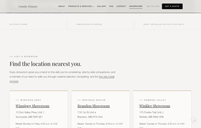 Granite Dynasty - Countertop Website Rebuild and Local SEO - Website Creatie