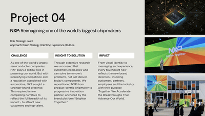Transforming NXP - a top 5 semiconductor business - Branding & Positioning