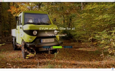 EVUM Motors Website und Car-Konfigurator - Publicité en ligne