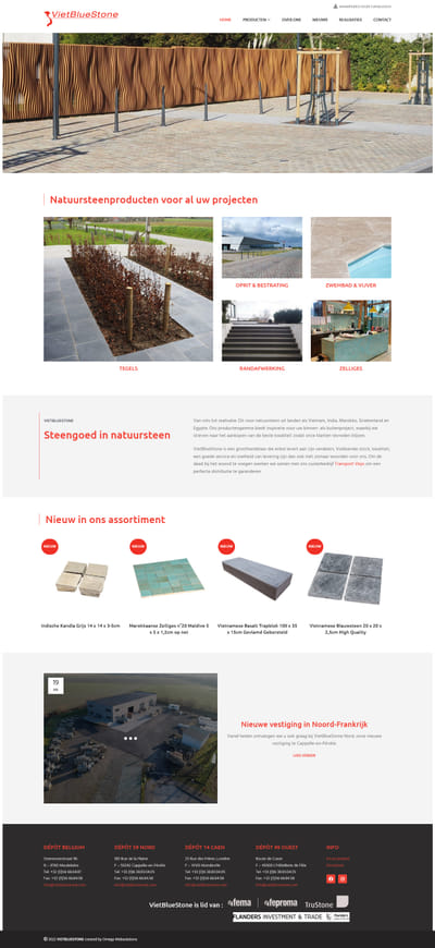 Meertalige webshop voor natuursteenproducten - E-commerce