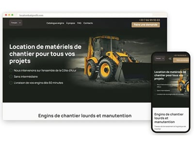Location Bati Profit : site de location d'engins de chantier à Nice - Création de site internet