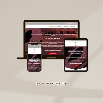 Création de site vitrine pour JS Incendie - Webseitengestaltung