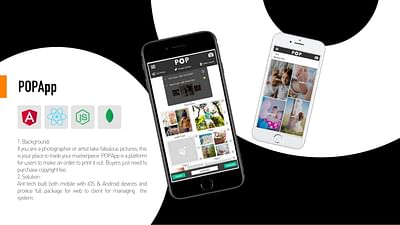 POP App - Vendre images enligne - Application mobile