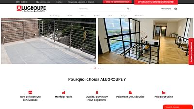 Site E-Commerce AluGroupe - Webseitengestaltung