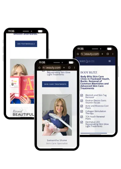 Body Blitz Website Rebuild for Skincare Clinic - Website Creation