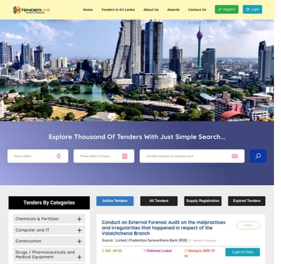 Tender Live website designing - Publicidad