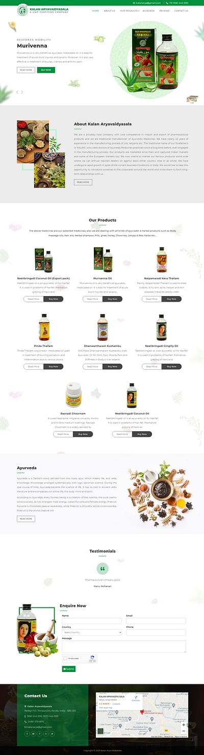 Ayurveda medicine website design - Création de site internet