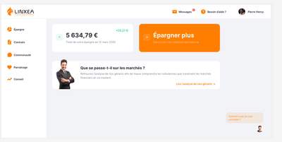 LINXEA, finance, Espace client - Website Creatie