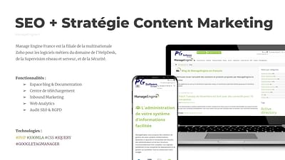 SEO + Stratégie Content Marketing - Création de site internet