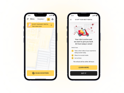 Scooter Rental App — On-Demand Booking Application - Application mobile