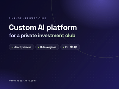 Custom AI platform for a private investment club - Intelligence Artificielle