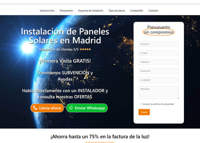 Google ADS + Web - Instalación Placas Solares - Online Advertising