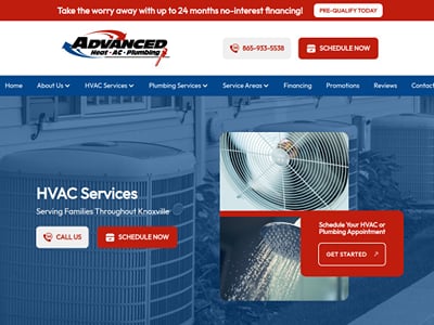 Advanced Heat AC & Plumbing: Knoxville HVAC and plumbing website - SEO