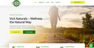 Website Development for Vica Naturals - Website Creation