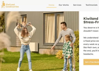 Kiwiland Construction Website - Creación de Sitios Web