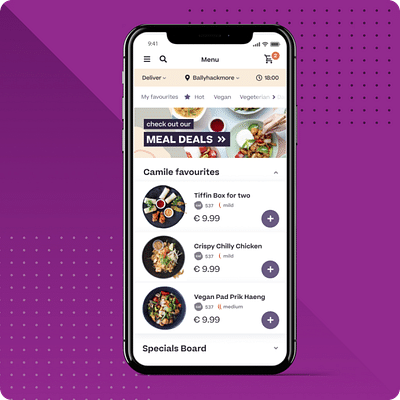 A custom restaurant ordering platform & app - App móvil