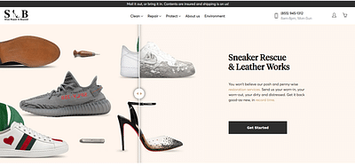 Boutique en ligne de réparation des chaussures - Webseitengestaltung