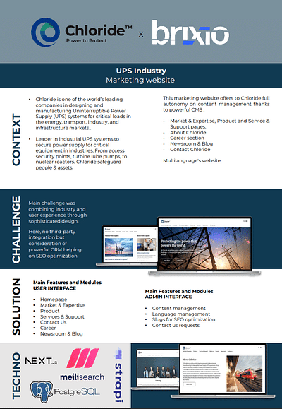 Marketing Website UPS Industry - Produkt Management