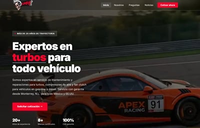 Sitio web para Turbos y Más - Website Creatie
