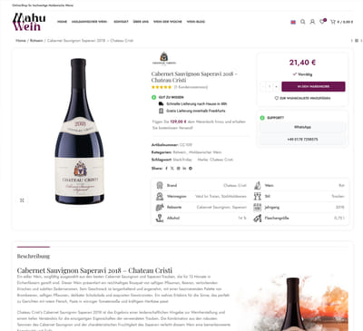 Mahu Wein - Wine Shop - Creación de Sitios Web