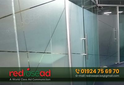 Frosted Printing Glass Sticker Victory Properties - Online Advertising
