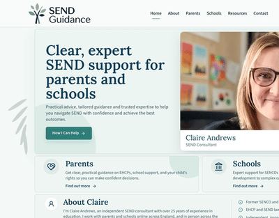 SEND Guidance - Webseitengestaltung