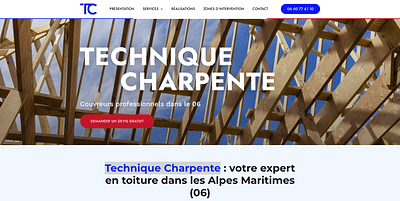 Site + SEO Technique Charpente - Création de site internet