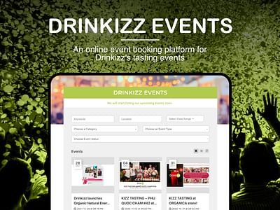 Events manager - Organic energy drink - Application web