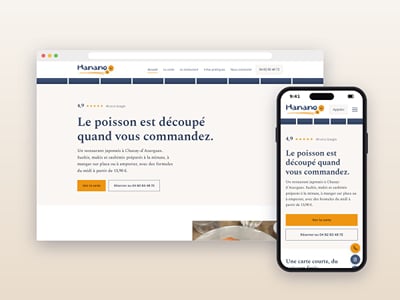 Site du restaurant japonais Hanano Sushi à Chazay-d'Azergues - Application mobile
