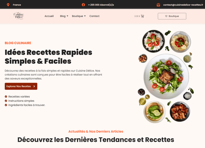 Blog Culinaire - Cuisine Délice - Création de site internet