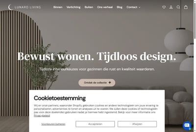 Webshop voor Lunaro Living - Website Creatie
