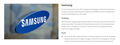 Samsung - SEO - Référencement naturel