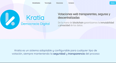 Kratia landing page - Création de site internet