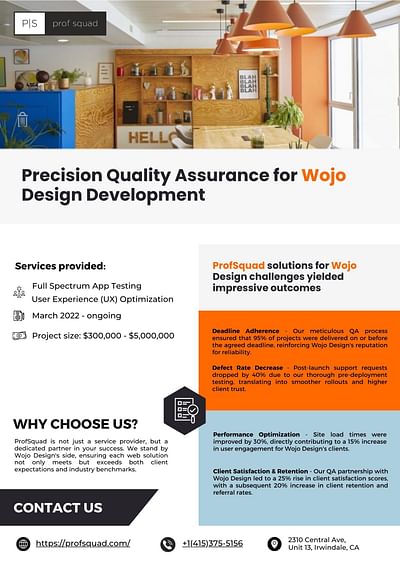 Quality Assurance for Wojo - Développement de Logiciel