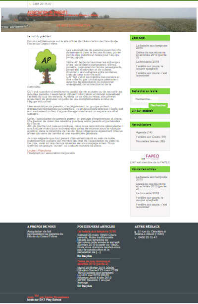 Site web pour une association de parents - Website Creatie