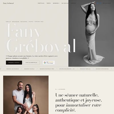 Site de la photographe Fany Gréboval (Bourg-en-Bresse) - Création de site internet