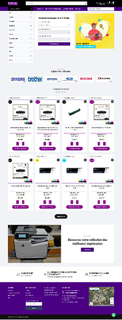 Site e-commerce pour cartouches d’encre et imprimantes - Application web