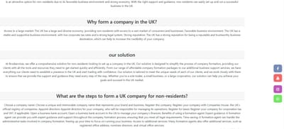 SEO services for a UK company formation - Website Creation
