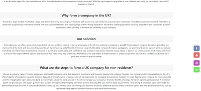 SEO services for a UK company formation - Webseitengestaltung