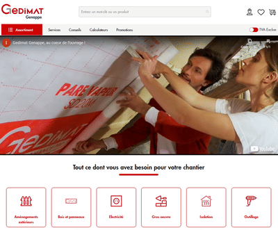 Création de site E-commerce pour Gedimat Genappe - E-commerce