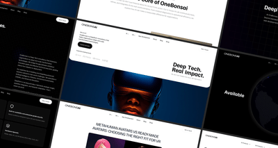 OneBonsai — Modern Corporate Website Redesign for VR/AR Leader - Creación de Sitios Web