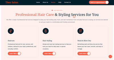 Thee Salon - Website Creation