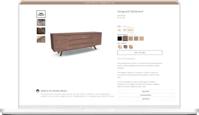 Gordon Russell 3d Configurators & eCommerce Design - E-commerce