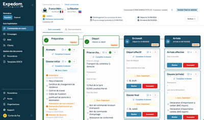 Outil de gestion complet - Fret maritime pour les particuliers - Application web