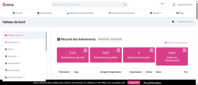 Platforme de billeterie en ligne & Annuaire - Website Creatie