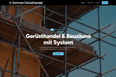 Gerüstverkauf Website - Marketing