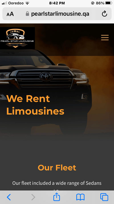 Pearl Star Limousine - Création de site internet